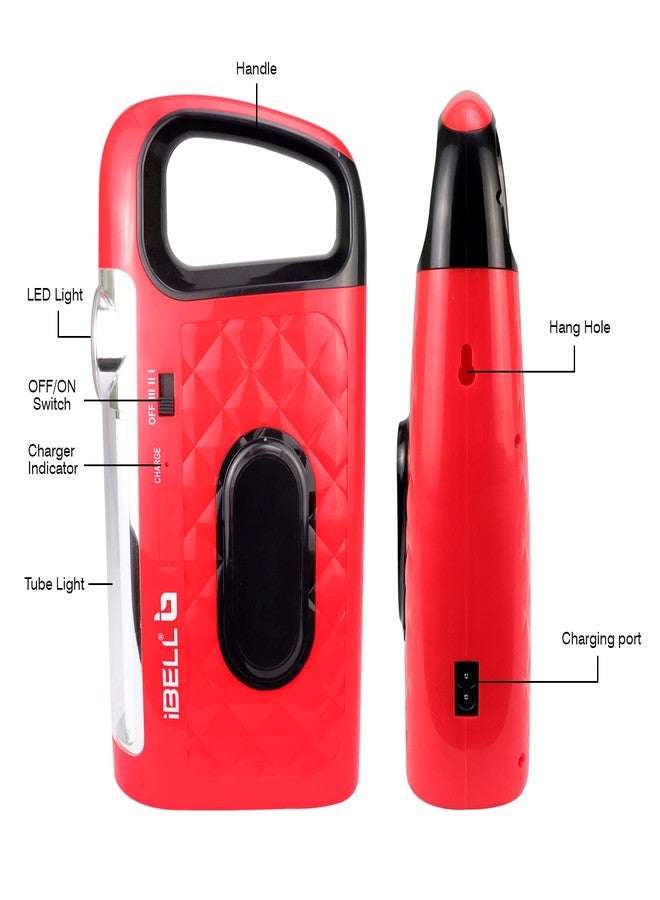 IBELL El8428Sl 2-in-1 Emergency Light, High Lumen Rechargeable with Flashlight/Torch, 15W Led Hand Lamp, 3 Light Modes (Red) - Image 5